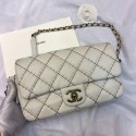 Chanel Stitching Quilted Calfskin Medium Flap Bag White 2019 Collection AQ04209