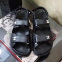 Chanel Strap Flat Sandals Black/White 2020 Collection AQ01501