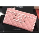 Chanel Striped Grained Calfskin CC Filigree Small Pouch Bag A81942 Pink 2019 AQ04082