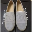 Chanel Suede CC Logo Espadrilles Gray AQ03534