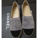 Chanel Suede CC Logo Espadrilles Gray/Black 02 AQ03712