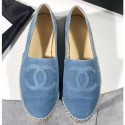 Chanel Suede CC Logo Espadrilles Light Blue AQ00957