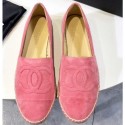 Chanel Suede CC Logo Espadrilles Pink AQ00980