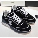 Chanel Terry-cloth & Goatskin Classic Sneaker Black/White 02 2020 Collection AQ03167