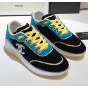 Chanel Terry-cloth & Goatskin Classic Sneaker Black/Yellow 2020 Collection AQ00849