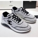 Chanel Terry-cloth & Goatskin Classic Sneaker Grey 2020 Collection AQ01840