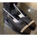 Chanel Top Quality Pearl Slingbacks Black 2020 AQ02103