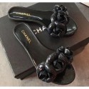 Chanel Tpu Camellia Pool Mules Slides Sandals Black 2020 AQ00713