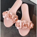 Chanel Tpu Camellia Pool Mules Slides Sandals Light Pink 2020 AQ04272