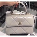 Chanel Trendy CC Maxi Small Flap with Top Handle Bag A92236 Gray 2019 AQ02633