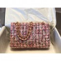 Chanel Tweed Medium Flap Bag A01112 Pink 2019 Collection AQ03354