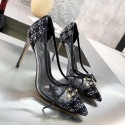 Chanel Tweed Transparent Lace-up High-Heel Pumps Black 2019 Collection AQ03183