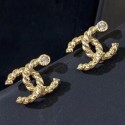 Chanel Twist CC Crystal Stud Earrings Gold 2019 Collection AQ00559