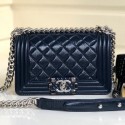 Chanel Vintage Quilted Leather Small Boy Flap Bag Blue 2019 Collection AQ01373