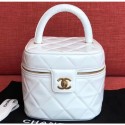 Chanel Vintage Vanity Case Bag Patent White 2019 AQ02829