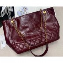 Chanel Waxy Calfskin Shopping Tote Bag Burgundy 2020 AQ03166