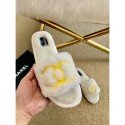 Chanel Wool Flat Sandals White/Gold 2020 AQ02008