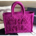 Chanel Wool Tweed Medium Zipped Shopping Bag AS0976 Purple 2019 Collection AQ02712