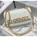 Cheap Chanel Calfskin Small Flap Bag With Logo Chain AS1490 White 2020 Collection AQ00929