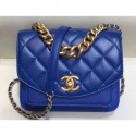 Cheap Chanel Chain Handle Mini Flap Bag AS0784 Blue 2019 AQ03226