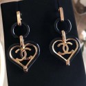 Cheap Chanel Heart Clip-on Earrings AB1305 Black 2019 Collection AQ02043