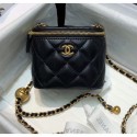 Cheap Chanel Lambskin Small Classic Box with Chain And Gold Metal Ball AP1447 Black 2020 Collection AQ03214