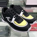 Cheap Chanel Lycra Patchwork Sneakers G34765 Black/Yellow 2019 Collection AQ00777