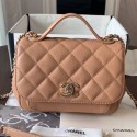 Cheap Chanel Quilted Grained Calfskin Mini Messenger Flap Top Handle Bag A93067 Caramel 2019 Collection AQ02661