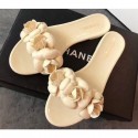 Cheap Chanel Tpu Camellia Pool Mules Slides Sandals Creamy 2020 AQ01336