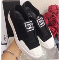 Cheap Chanel Vintage CC Logo Sneakers Black 2019 AQ01251