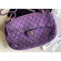 Cheap Knockoff Chanel Denim Large Classic Flap Bag Purple 2020 AQ02247