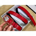 Cheap Replica Chanel Width 2.5cm Chain Buckle Quilting Leather Belt Red AQ03026