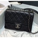 Copy Chanel Acrylic Beads Goatskin Small Falp Bag AS0585 Black/Silver 2020 Collection AQ02394