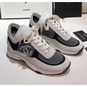 Copy Chanel Calfskin Fabric & Suede Sneaker G36258 White/Black/Grey 2020 Collection AQ02687
