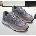 Copy Chanel Calfskin Suede & Fabric Classic Sneaker Grey 2020(For Women and Men) Collection AQ04351