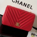 Copy Chanel Chevron Smooth Calfskin Small Flap Bag A91586 Red 2019 Collection AQ03706