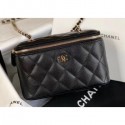 Copy Chanel Grained Calfskin Small Vanity with Classic Chain Bag AP1341 Black 2020 AQ03816