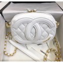 Copy Chanel Lambskin Camera Case Clutch Bag With Big CC Logo AS1757 White 2020 Collection AQ01452