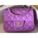 Copy Chanel Lambskin Mini Classic Flap Bag A1115 Mauve AQ03692