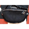 Copy Chanel Mixed Fibers Large Waist Bag AS0315 Black 2019 AQ00662