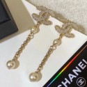 Copy Chanel Pearl CC Chain Earrings 2019 Collection AQ02162