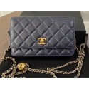 Copy Chanel Pearl Wallet on Chain WOC Bag AP1450 Navy Blue 2020 AQ01034