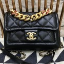 Copy Chanel Quilted Lambskin Small Flap Bag AS0936 Black 2019 Collection AQ01929