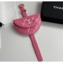 Copy Chanel Shiny Crumpled Lambskin Flap Coin Purse Wristlet Bag AP1346 Pink 2020 AQ01981