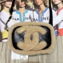 Copy Chanel Shiny Crumpled Sheepskin and Shearling Sheepskin Waist Bag/Belt Bag AS0406 Beige 2019 Collection AQ00775