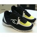 Copy High Quality Chanel Lycra Sneakers G34765 Black/Yellow 2019 AQ01327