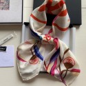 Copy Hot Chanel Silk Twill Square Scarf 90x90 AA6509 White 2020 Collection AQ00704