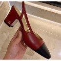 Copy Top Chanel Heel 6.5cm Slingbacks G31318 Burgundy/Black 2020 AQ00568
