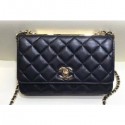 Designer Chanel Lambskin Trendy CC Wallet On Chain WOC Bag A80982 Black 2018 AQ03388