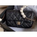 Designer Chanel Logo Chain Pearl Small Flap Bag AS1436 Black 2020 AQ00989